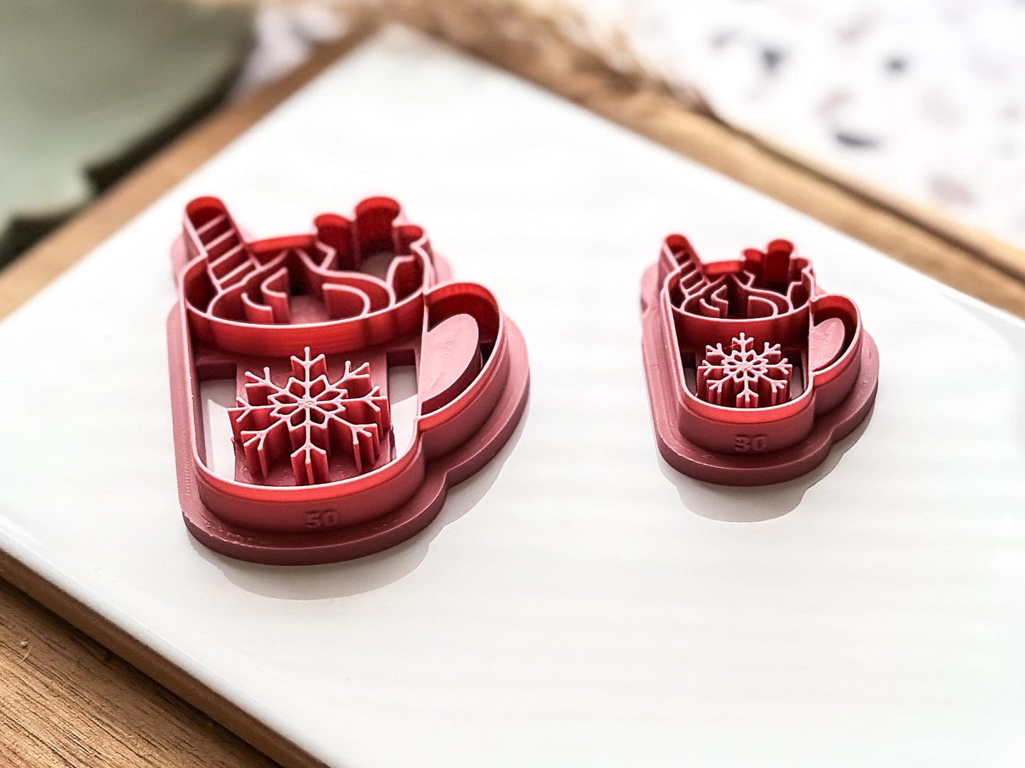 Hot Chocolate Clay Cutter: Winter Snowflake Design For Clay And Fondant, 3 - 5 cm-Christmas / Winter