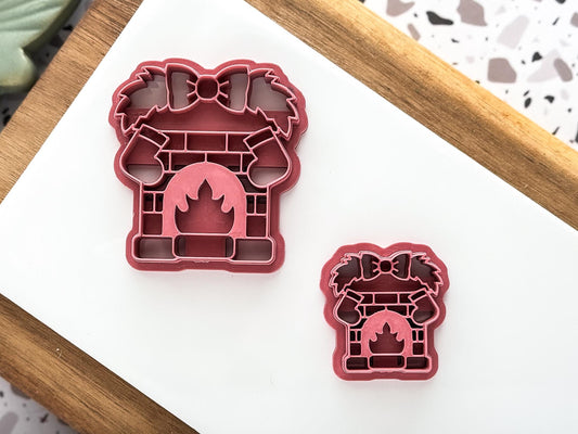 Festive Fireplace Clay Cutter: Plastic Cutting Tool For Clay And Fondant, 3 - 5 cm-Christmas / Winter
