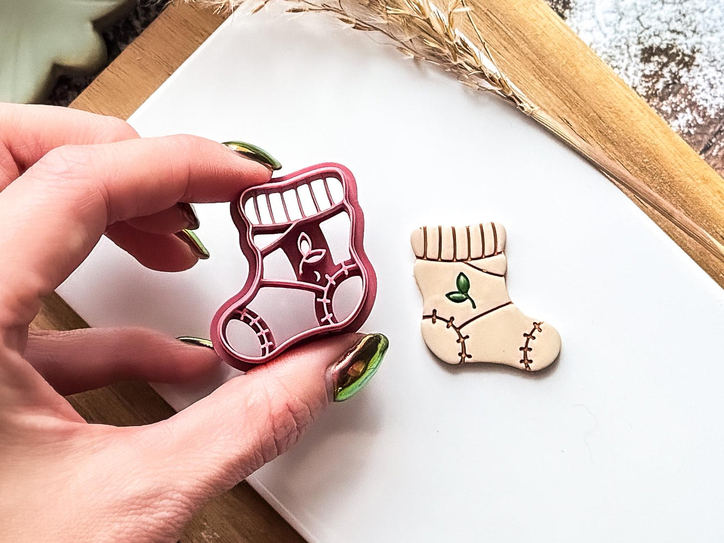 Autumn Sock Cutter: Cosy Fall Themed Polymer & Metal Clay Tool, 2.5 -4.5 cm-Autumn Clay Cutters