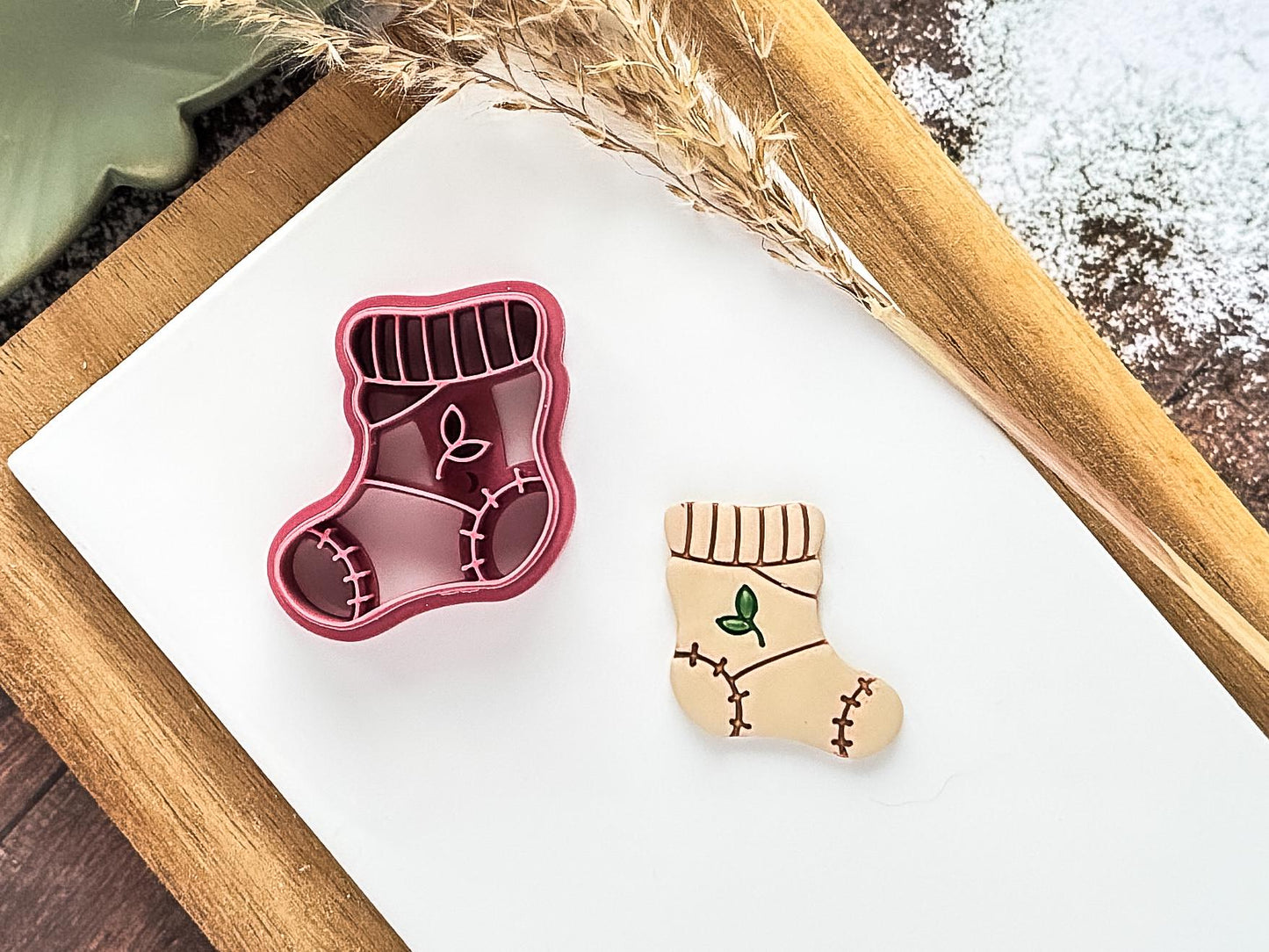 Autumn Sock Cutter: Cosy Fall Themed Polymer & Metal Clay Tool, 2.5 -4.5 cm-Autumn Clay Cutters