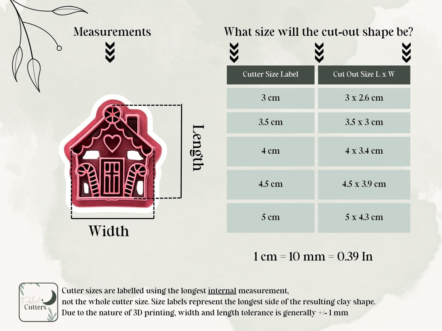Gingerbread House Cutter: Cutting Tool For Polymer & Metal Clay, 3 - 5 cm.-Christmas Clay Cutters