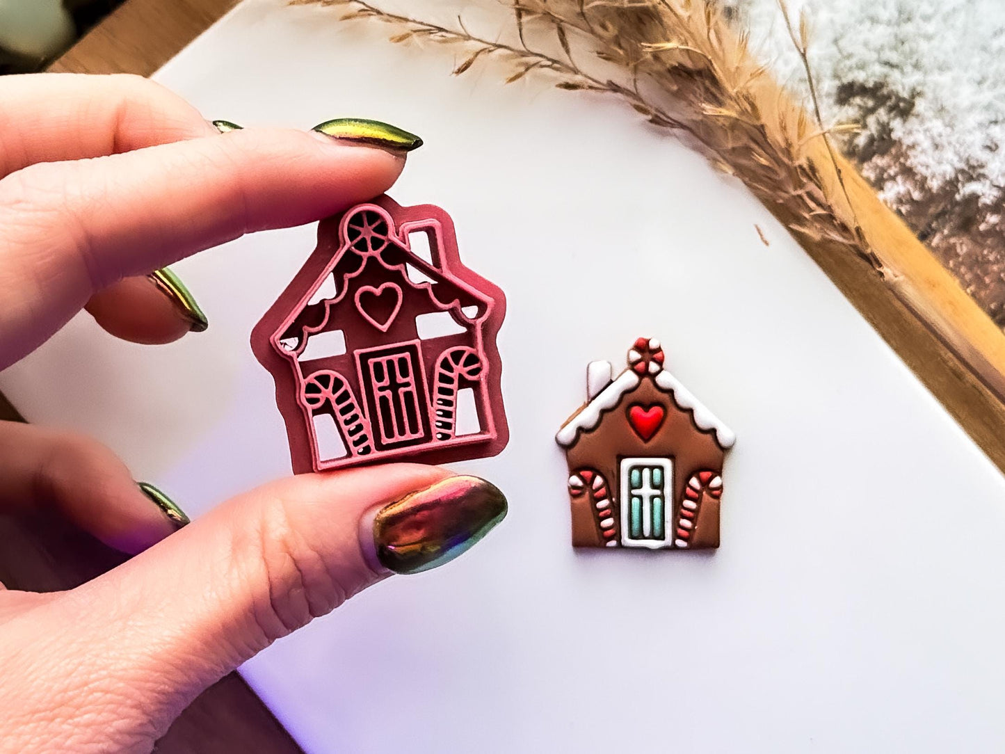 Gingerbread House Cutter: Cutting Tool For Polymer & Metal Clay, 3 - 5 cm.-Christmas Clay Cutters