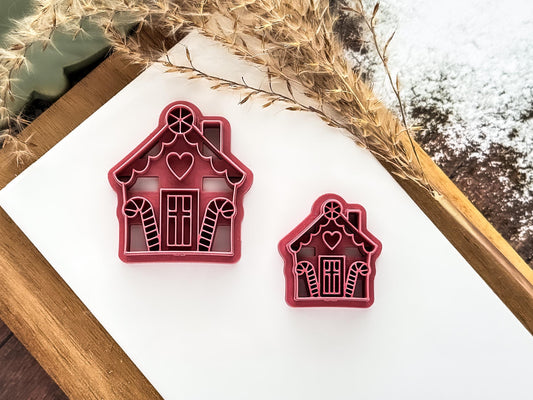 Gingerbread House Cutter: Cutting Tool For Polymer & Metal Clay, 3 - 5 cm.-Christmas Clay Cutters