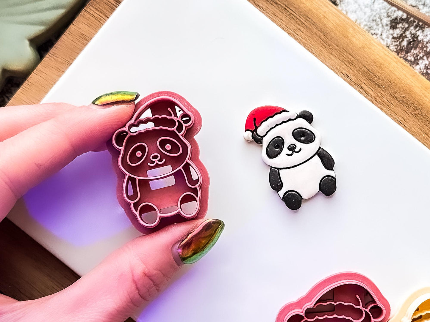 Christmas Panda Clay Cutter with Santa Hat for Polymer and Metal Clay, 3 - 5cm-Christmas Clay Cutters