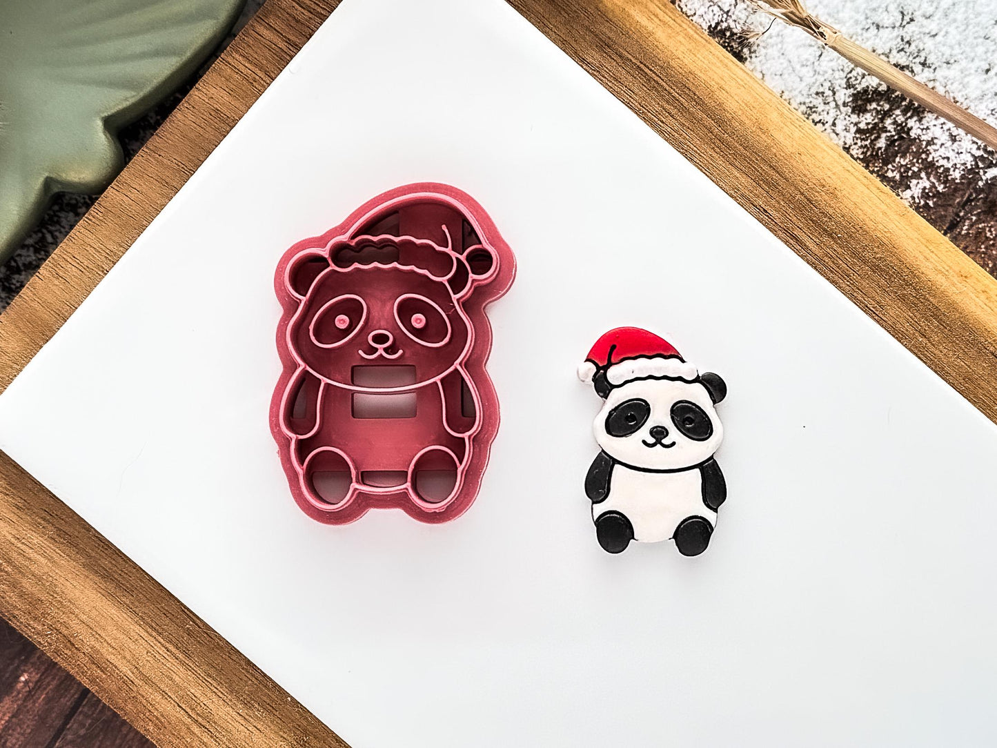 Christmas Panda Clay Cutter with Santa Hat for Polymer and Metal Clay, 3 - 5cm-Christmas Clay Cutters