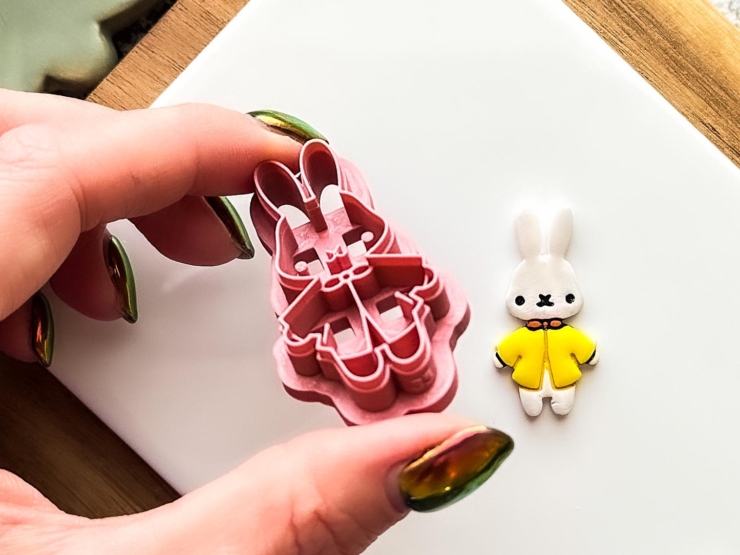 Rabbit Clay Cutter In A Rain Coat, For Polymer and Metal Clay, 3 - 5 cm-Autumn Clay Cutters