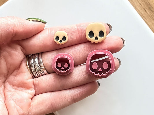 Skull Clay Cutter, Small Halloween or Gothic Polymer Clay Tool, 1 - 1.5 cm-Halloween / Goth Cutters