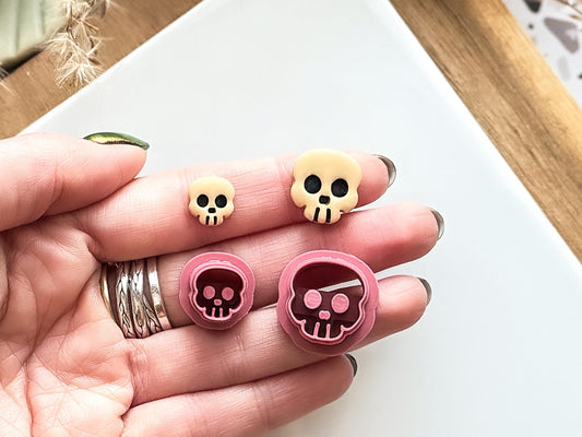 Skull Clay Cutter 2, Small Halloween or Gothic Polymer Clay Tool, 1 - 1.5 cm-Halloween / Goth Cutters