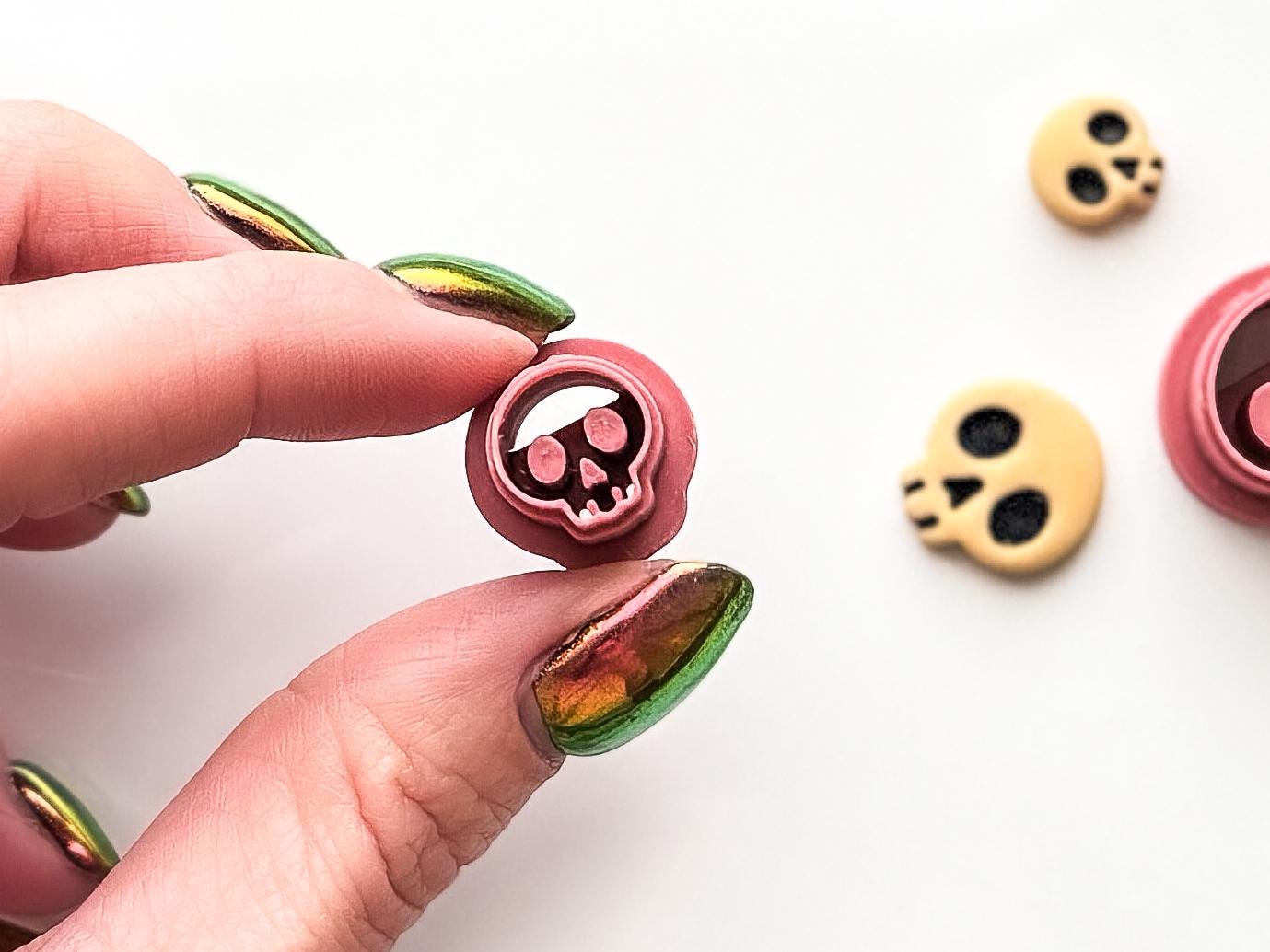 Skull Clay Cutter 3, Small Halloween or Gothic Polymer Clay Tool, 1 - 1.5 cm-Halloween / Goth Cutters