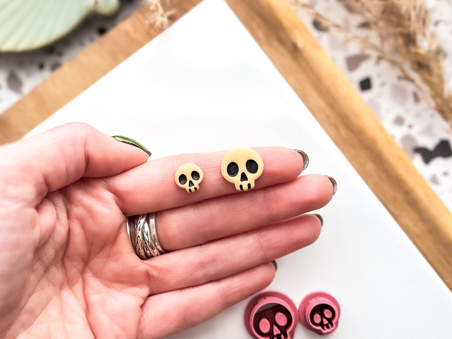 Skull Clay Cutter 3, Small Halloween or Gothic Polymer Clay Tool, 1 - 1.5 cm-Halloween / Goth Cutters