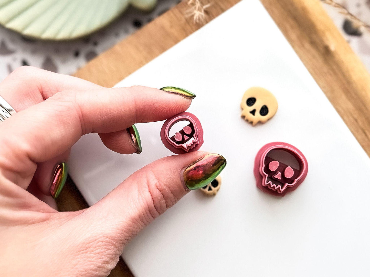 Skull Clay Cutter 4, Small Halloween or Gothic Polymer Clay Tool, 1 - 1.5 cm-Halloween / Goth Cutters