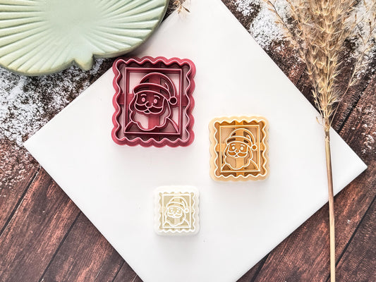 Christmas Stamp Shaped Cutter - Santa Face With Curved Edges, Tool For Polymer Clay, Silver Clay, Ceramic Clay, Fondant, Dough, 5 Sizes.-Christmas Clay Cutters