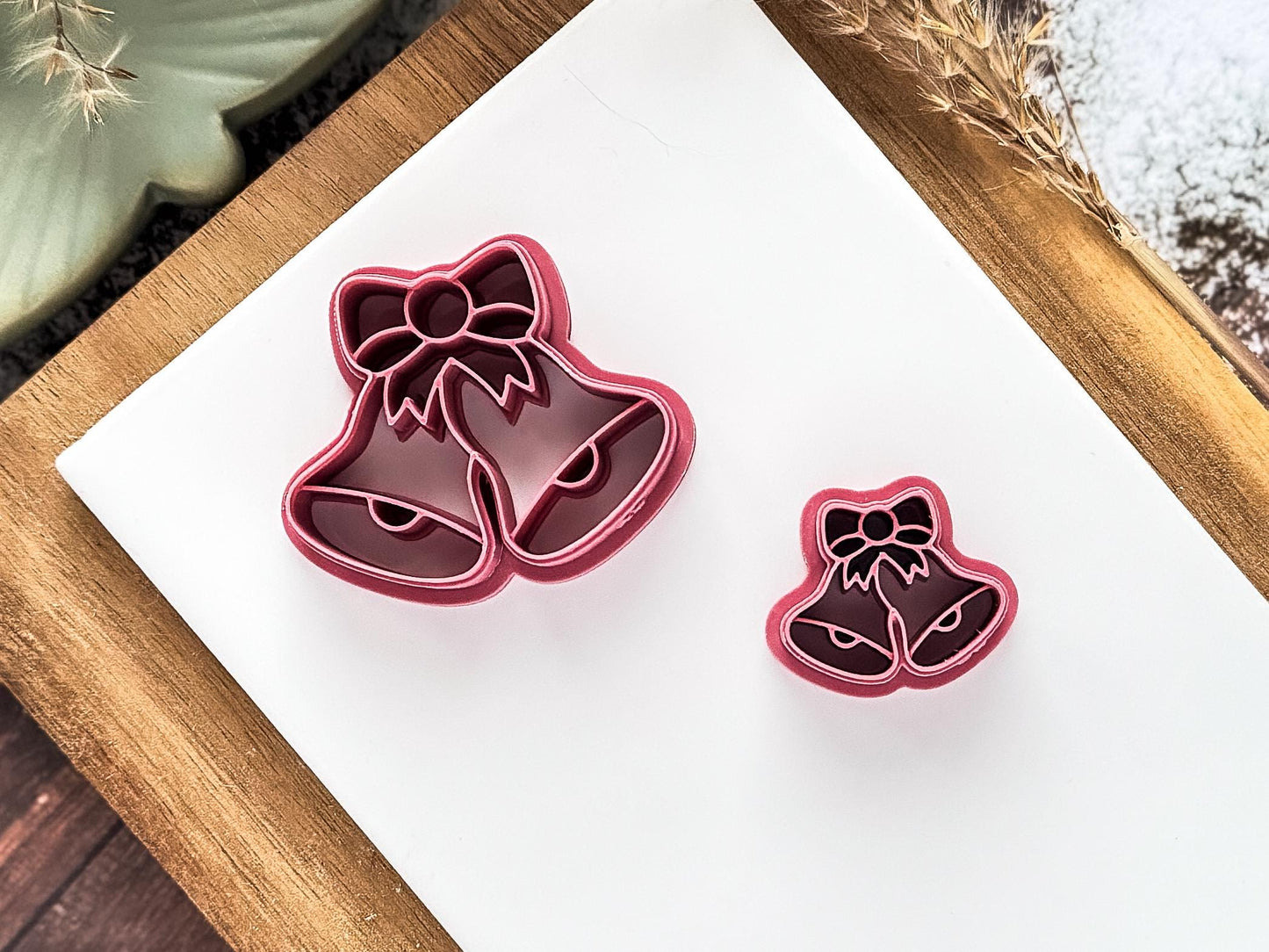 Christmas Bell Clay Cutter, Double Bell with Bow Design, 2.5 - 4.5 cm-Christmas Clay Cutters