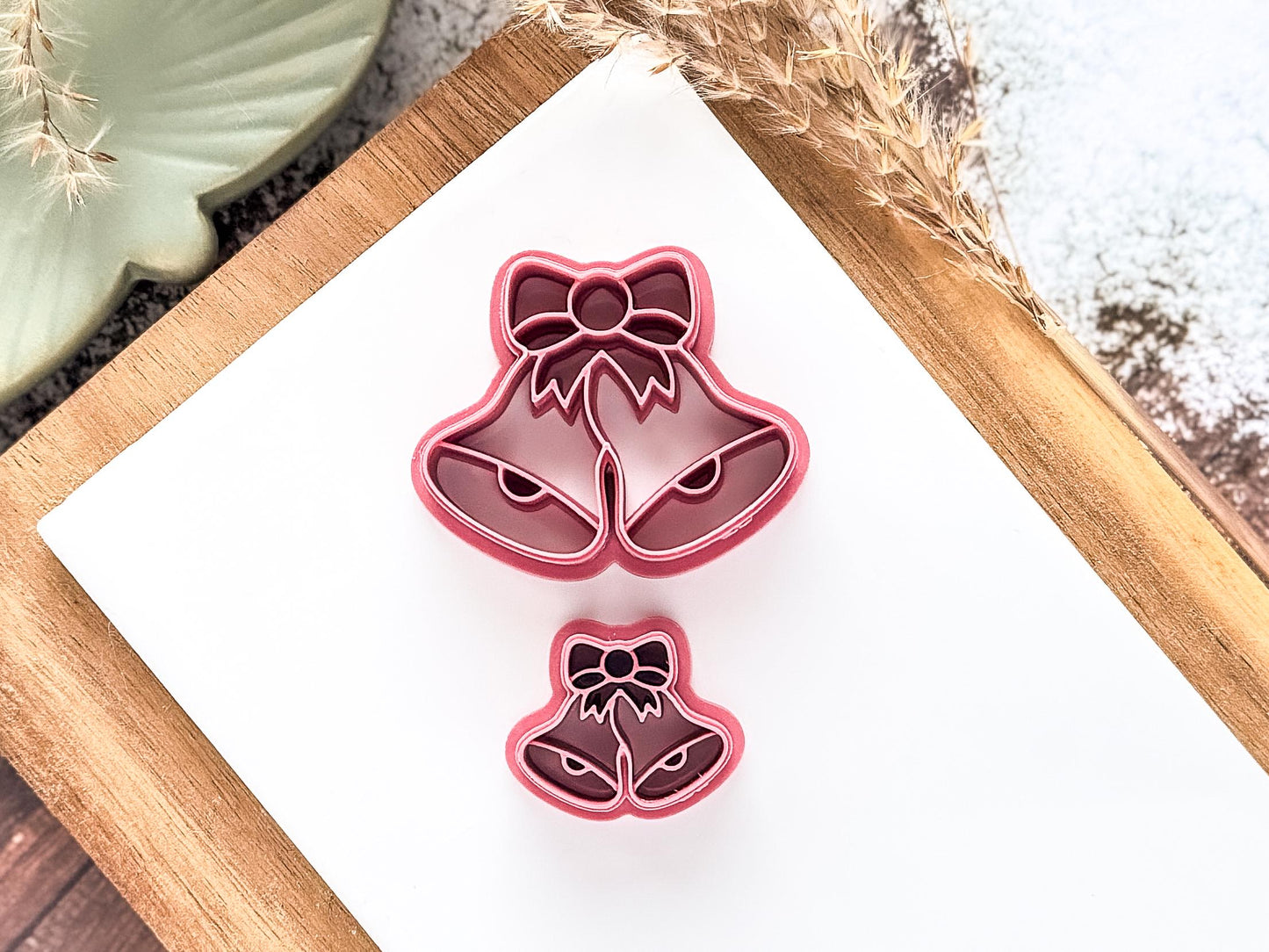 Christmas Bell Clay Cutter, Double Bell with Bow Design, 2.5 - 4.5 cm-Christmas Clay Cutters