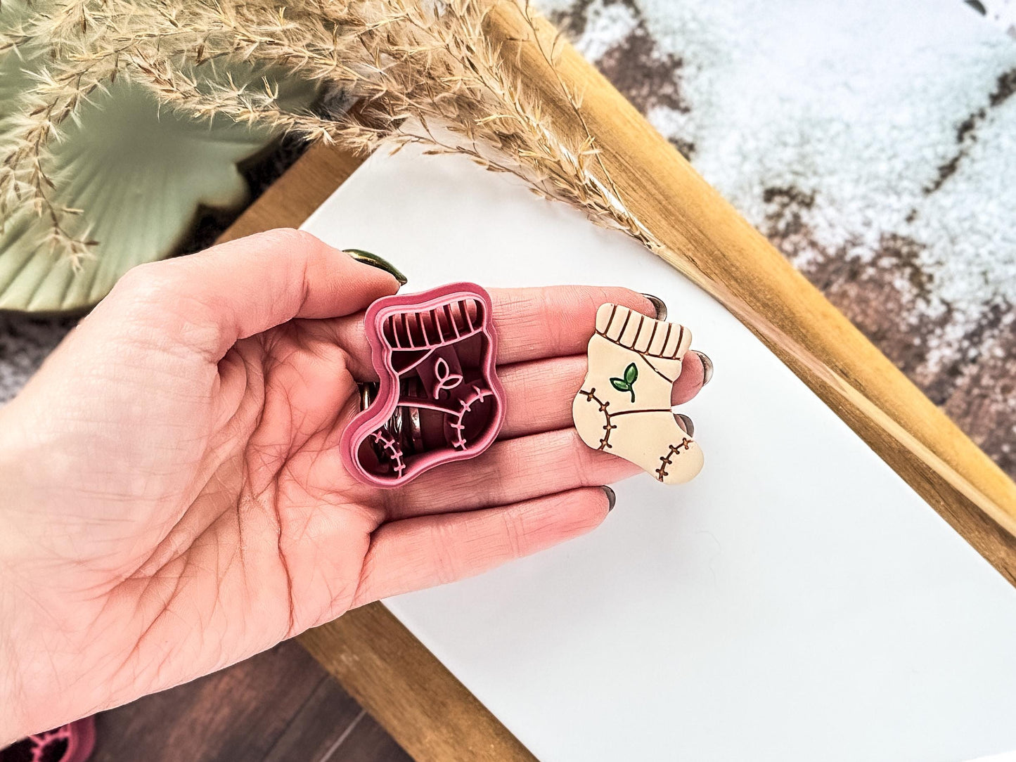 Autumn Sock Cutter: Cosy Fall Themed Polymer & Metal Clay Tool, 2.5 -4.5 cm-Autumn Clay Cutters