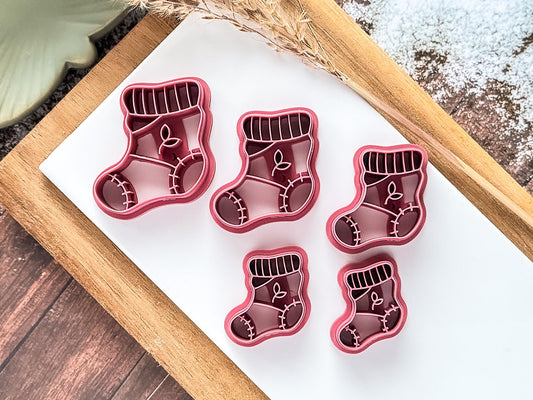 Autumn Sock Cutter: Cosy Fall Themed Polymer & Metal Clay Tool, 2.5 -4.5 cm-Autumn Clay Cutters