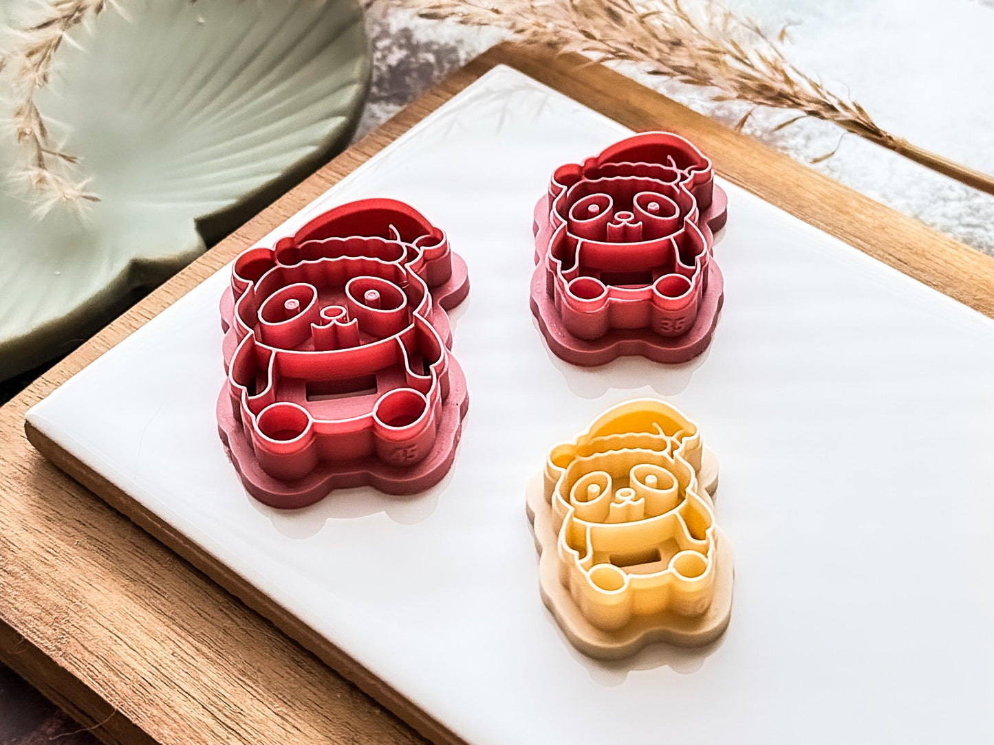 Christmas Panda Clay Cutter with Santa Hat for Polymer and Metal Clay, 3 - 5cm-Christmas Clay Cutters