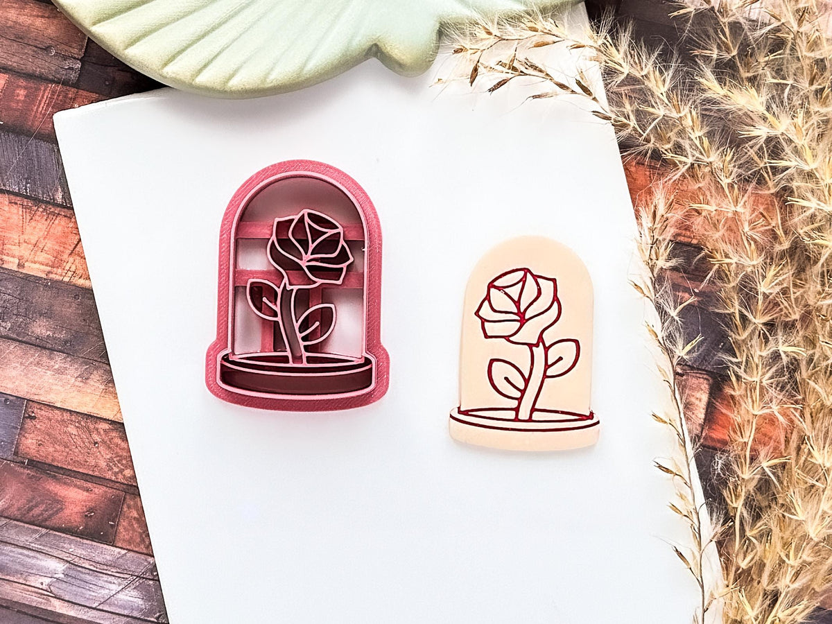Rose Glass Dome Cutter, Romantic Floral Cutter For Polymer Clay And Fondant, 5 Sizes, Single & Mirrored Pairs-Floral Clay Cutters