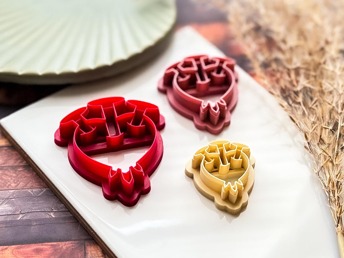 Heart and Nail Clay Cutter, For Alternative Valentines Polymer Clay And Fondant Projects, 5 Sizes-Valentines Clay Cutters