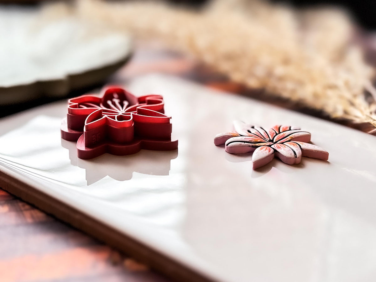 Lily Flower Cutter, Detailed Floral Design For Polymer Clay & Fondant, 5 Sizes, UK Made-Floral Clay Cutters