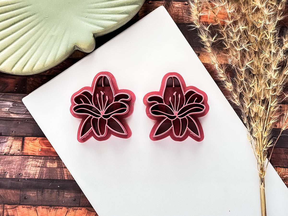 Lily Flower Cutter, Detailed Floral Design For Polymer Clay & Fondant, 5 Sizes, UK Made-Floral Clay Cutters