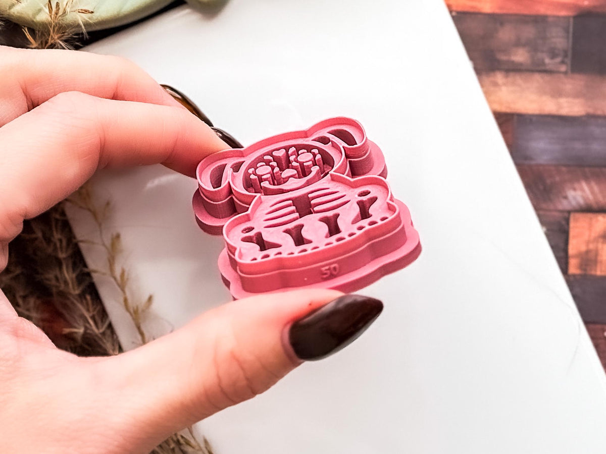 Skeleton Cat And Dog Clay Cutters: Gothic Sugar Skull Style Set For Polymer Ceramic and Silver Clay-Gothic Clay Cutters