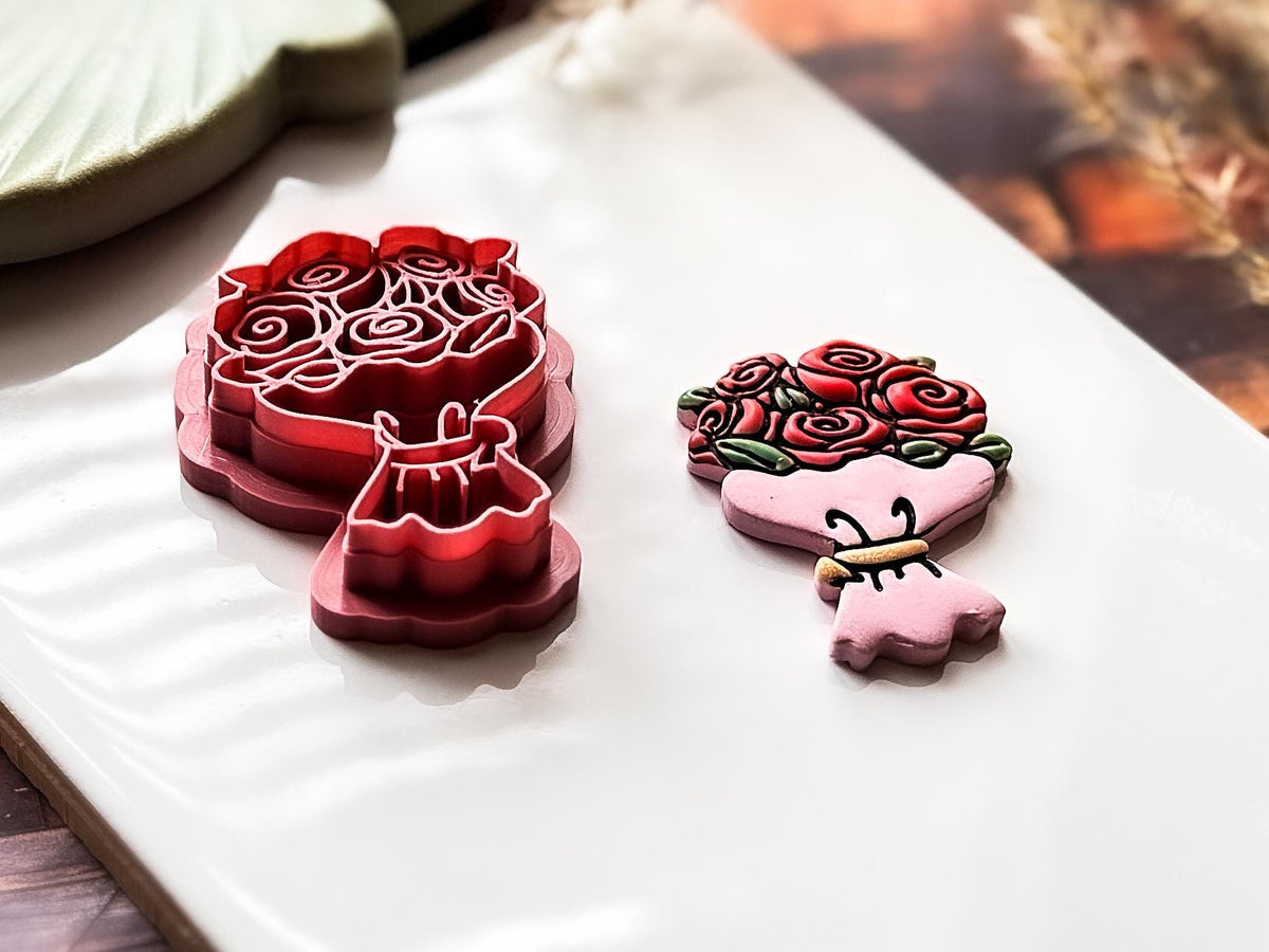 Rose Boquet Cutter, Romantic Floral Design for Polymer Clay, Silver Clay & Fondant, 5 Sizes-Floral Clay Cutters
