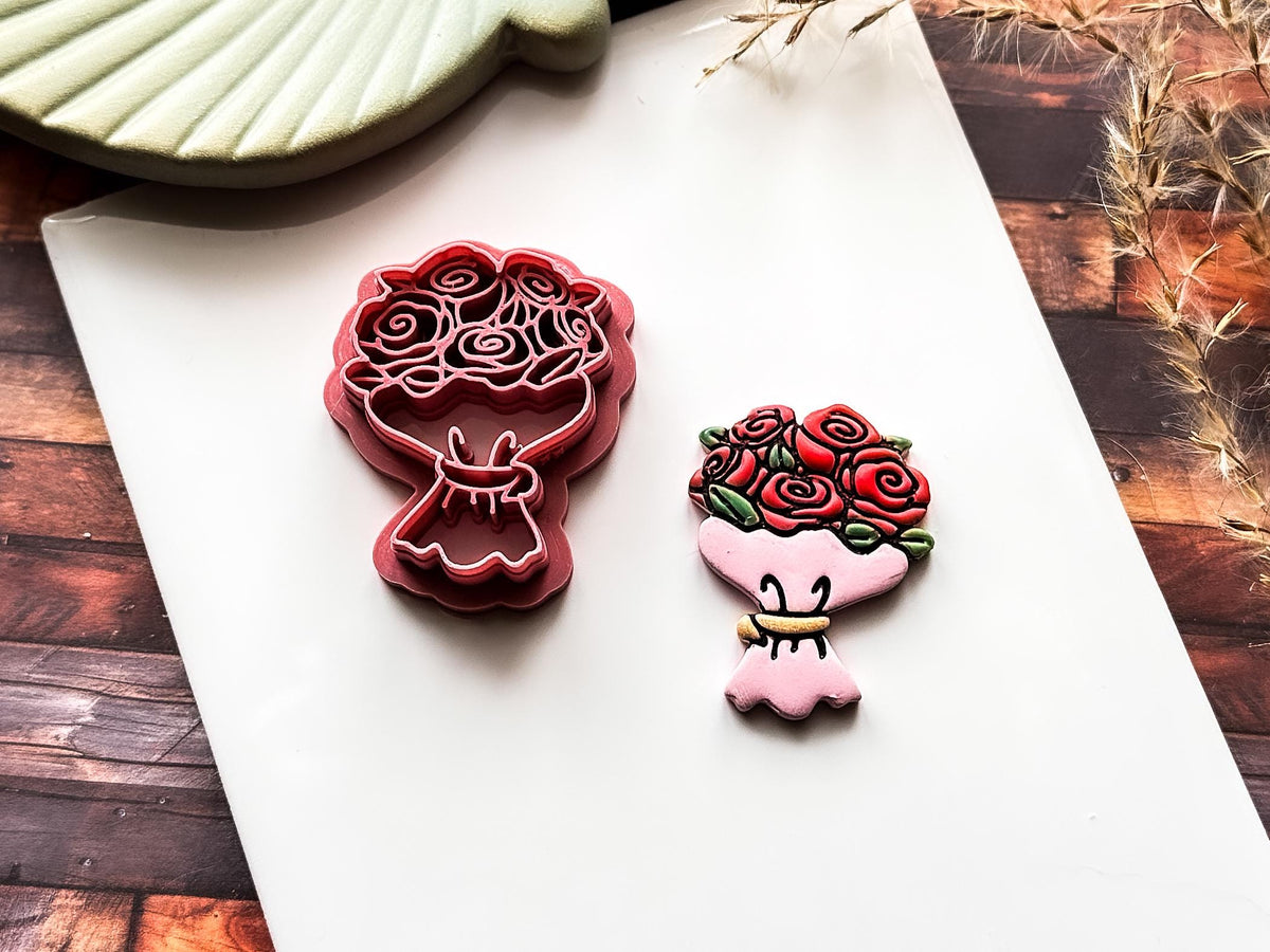 Rose Boquet Cutter, Romantic Floral Design for Polymer Clay, Silver Clay & Fondant, 5 Sizes-Floral Clay Cutters