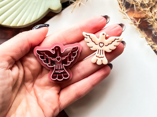 Boho Love Dove Clay Cutter: Bird-Shaped Polymer Clay Tool, UK Made-Boho Clay Cutters