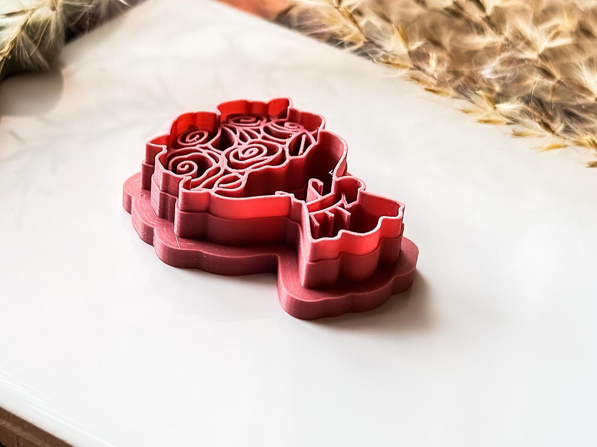 Rose Boquet Cutter, Romantic Floral Design for Polymer Clay, Silver Clay & Fondant, 5 Sizes-Floral Clay Cutters