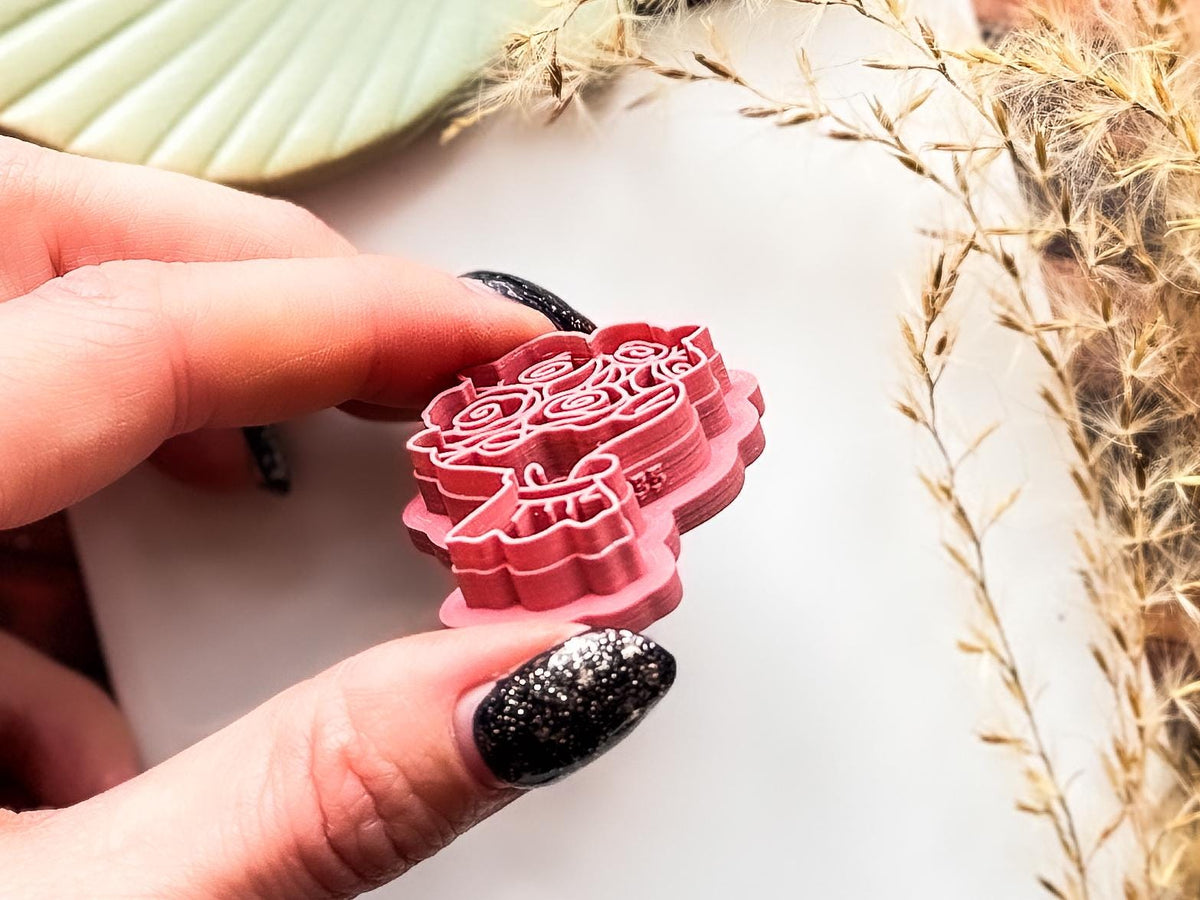 Rose Boquet Cutter, Romantic Floral Design for Polymer Clay, Silver Clay & Fondant, 5 Sizes-Floral Clay Cutters