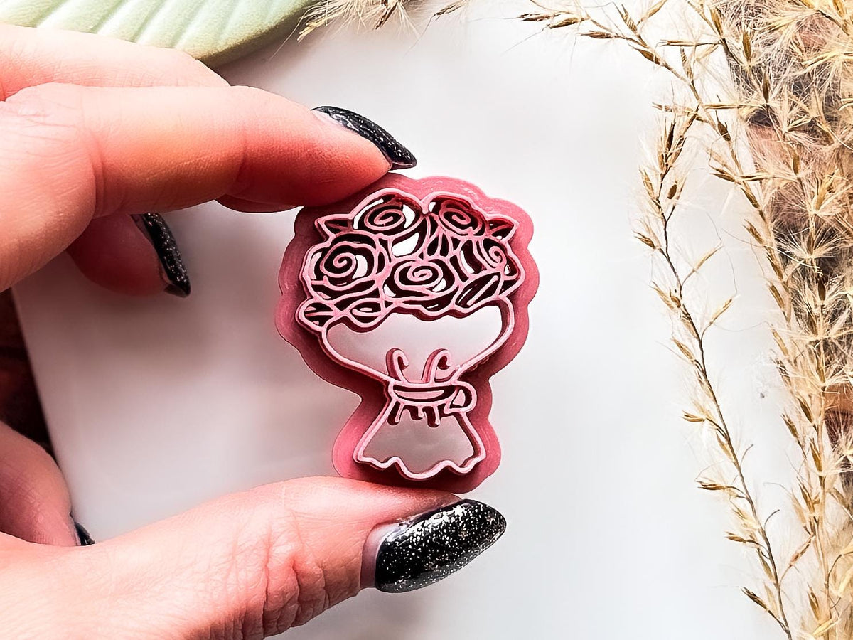 Rose Boquet Cutter, Romantic Floral Design for Polymer Clay, Silver Clay & Fondant, 5 Sizes-Floral Clay Cutters
