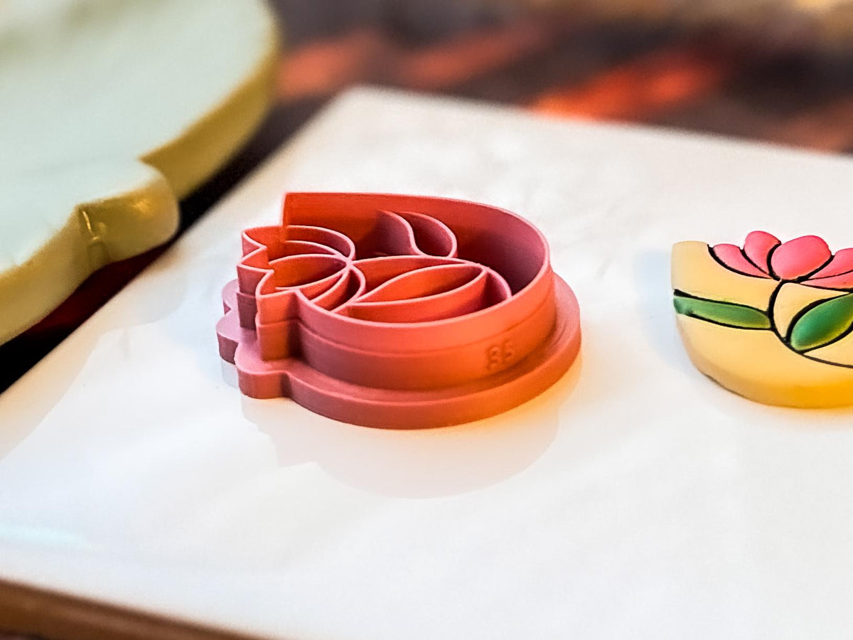 Flower Stained Glass Clay Cutter, Drop Shape For Polymer Clay, 2.5 - 4.5 cm, UK Made-Floral Clay Cutters