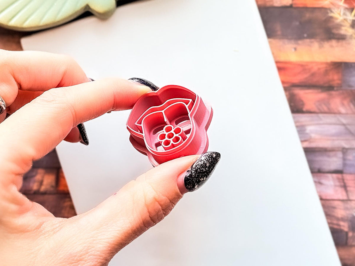 Retro Flower Tongue Cutter, Hippie Style Cutting Tool For Polymer Clay, 2.5 - 5 cm, UK Made-Floral Clay Cutters