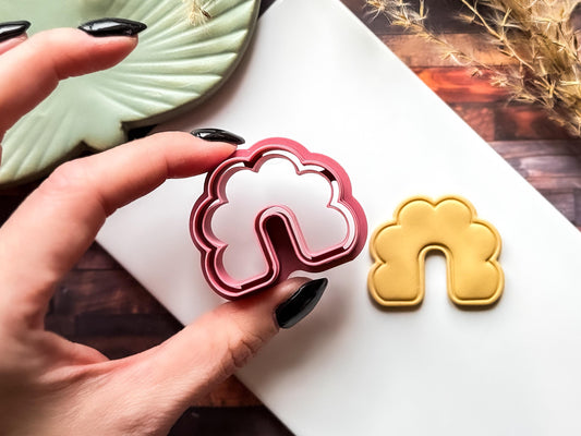 Scalloped arch polymer clay cutter - boho organic shape for jewellery making
