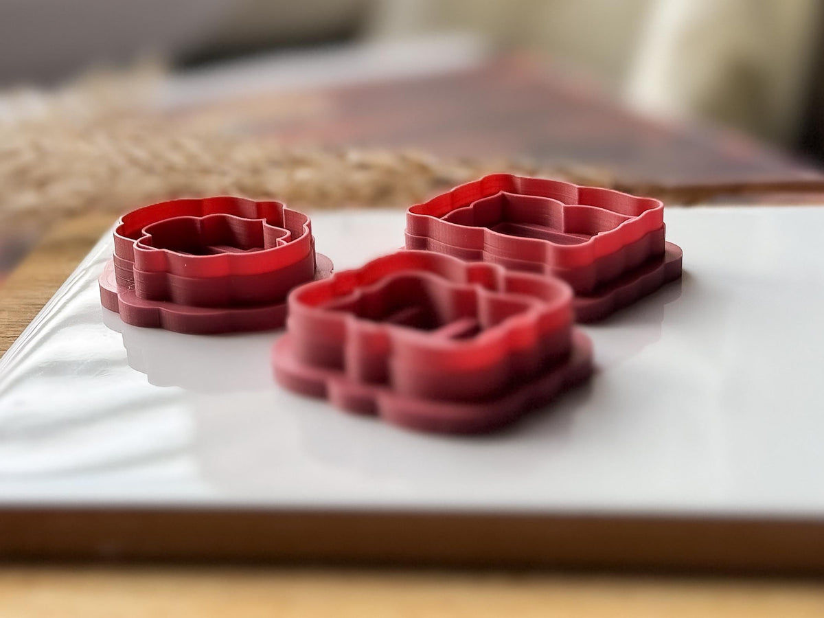Romantic Frame Clay Cutter Set, 3 Frame Designs + 1 Mini Heart | Valentine's Cutters | 6 Sizes-Valentines Clay Cutters