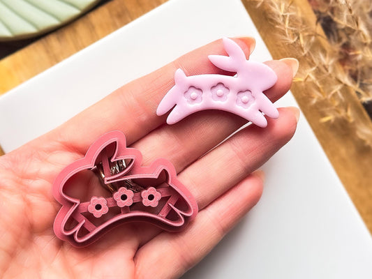 Botanical Rabbit Clay Cutter, Floral Stamp Design-Animal & Nature Cutters