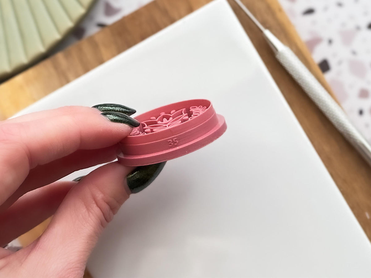Boho Floral Square Clay Cutter - Folk Art Style Flower Polymer Clay Jewellery & Fondant Tool-Boho Clay Cutters