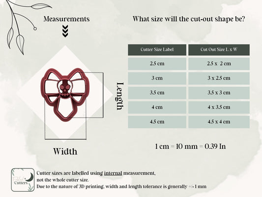 Gothic Bow Clay Cutter 2, Skull Ribbon Polymer Clay And Fondant Tool-Gothic Clay Cutters