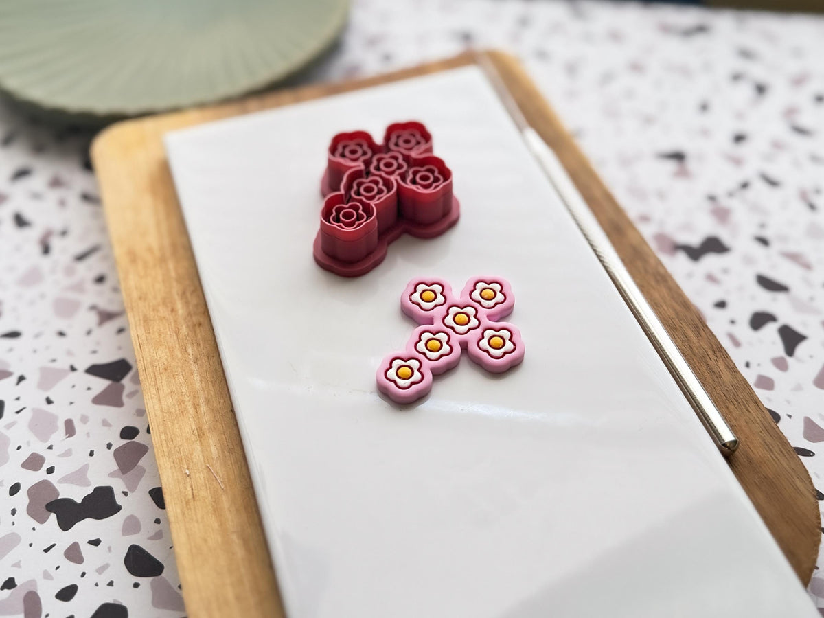 Daisy Flower Cross Clay Cutter For Polymer Clay Earring Making and Fondant Crafts-Floral Clay Cutters