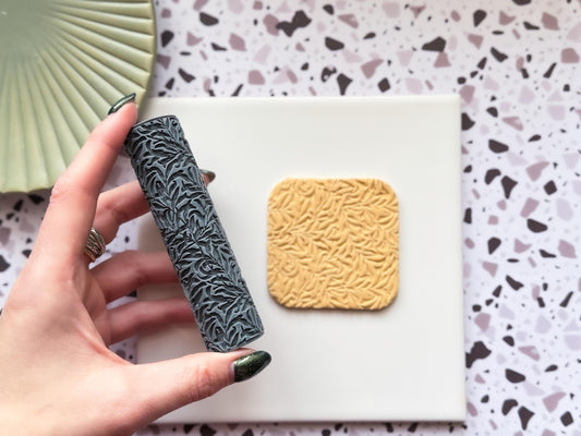 Vintage Leafy Vines Texture Roller For Polymer Clay-Texture Rollers