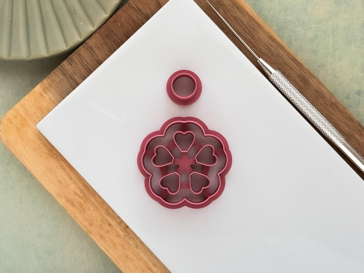 Cherry Blossom Flower Cutter, Cut-Out Outline Style Tool For Polymer Clay Earring Making-Flower Clay Cutters