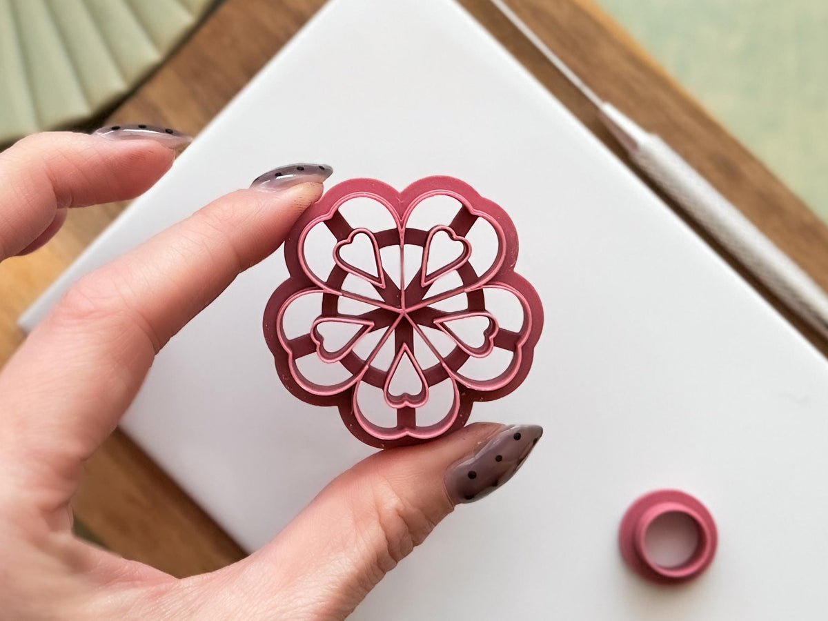 Cherry Blossom Flower Cutter 2, Cut-Out Outline Style Tool For Polymer Clay Earring Making-Flower Clay Cutters