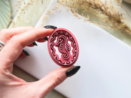 Seahorse Clay Cutter, Summer Earring Making, Frame Style Polymer Clay & Fondant Cutters-Summer Clay Cutters