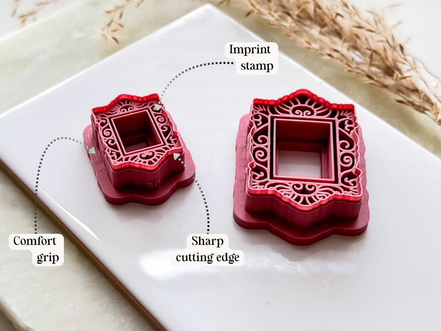 Decorative Rectangle Frame Clay Cutter: Vintage Earring Making, Polymer Clay Cutters-Misc