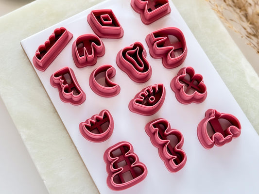 Organic Boho Cutter Set, Outline Shapes For Polymer Or Silver Clay, Fondant-Boho Clay Cutters