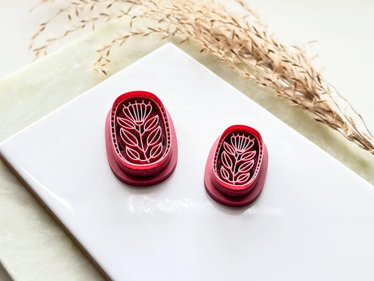 Folk Art Flower Cutter, Organic Oval Earring Making Tools, Polymer Clay Cutters-Flower Clay Cutters