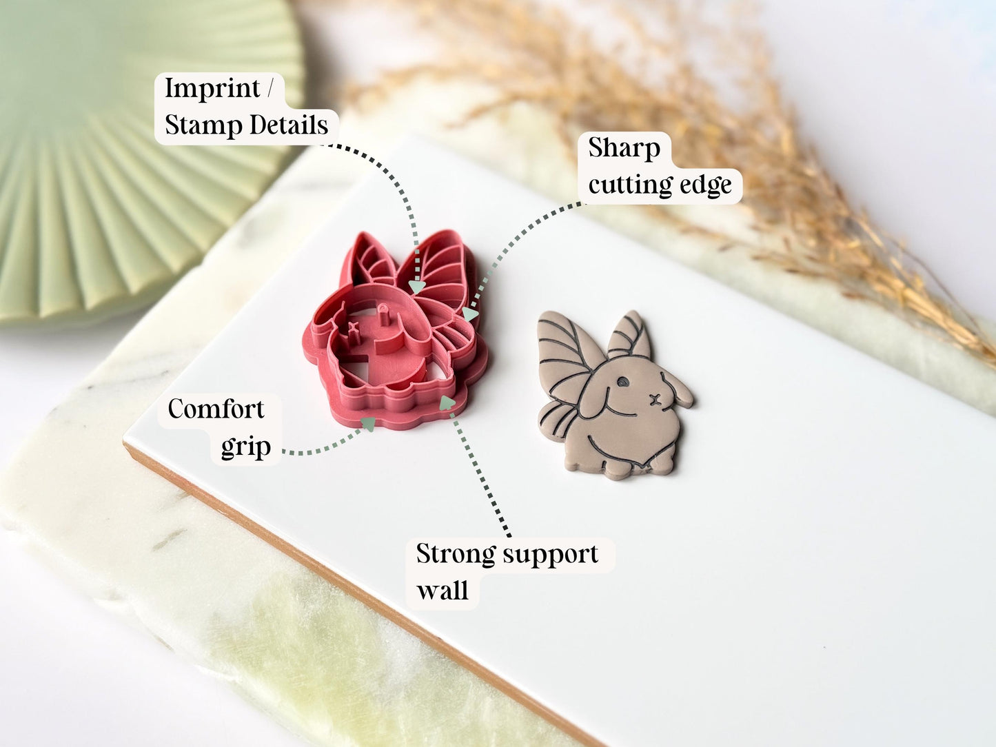 Fairy Rabbit Clay Cutter, Polymer & Fondant Cutting Tool, Whimsical Bunny Earring Maker, Cottagecore Fantasy Jewellery-Animal & Nature Cutters