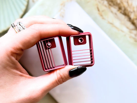 Geometic Rectangle Clay Cutters, Line Details and Hole, Polymer Clay Earring Cutter-Geometric Shape Cutters