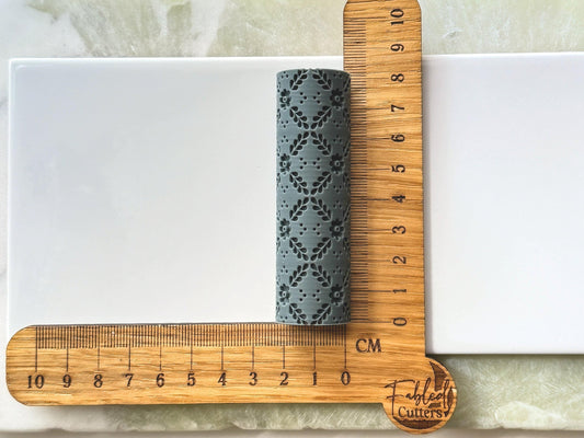 Floral Texture Roller, Detailed Vintage Lattice Style Embossing Tool for Clay Crafts-Texture Rollers